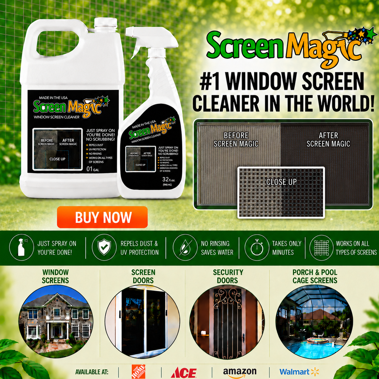 Screen Magic #1 window screen cleaner in the world